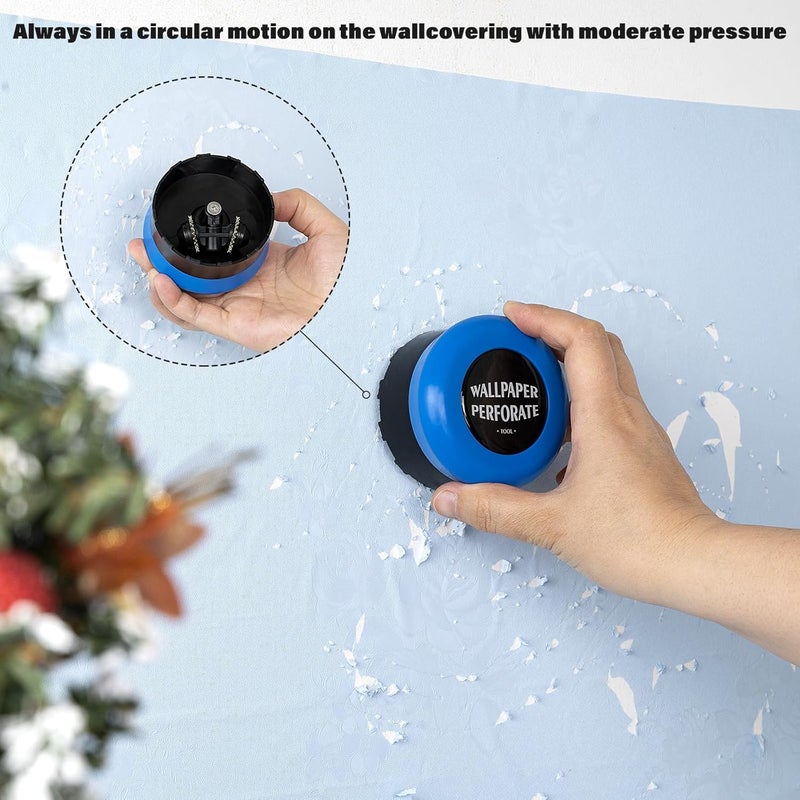 Gomake Wallpaper Remove Tool Set With Perforating Scoring Tool,Spray Bottle,4 inch Razor Blade Scraper Sticker Remover to Peel Contact Paper Vinyl Backsplash Window Film Wallpaper Adhesive - Image 2